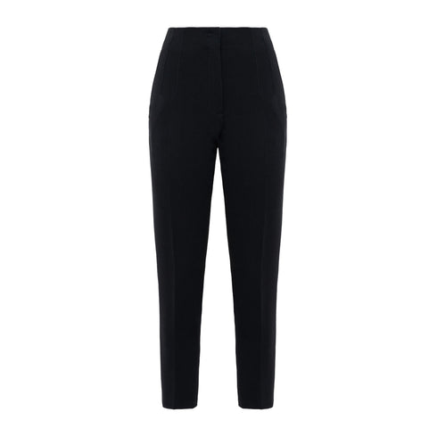 Blugirl by Blumarine Pantaloni Pantalone Donna a vita alta in cady Nero - Francavilla Moda
